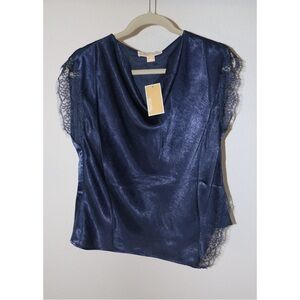 Michael Kors Midnight Blue Short Sleeve Blouse